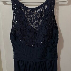 David's Bridal Midnight Blue Lace Dress